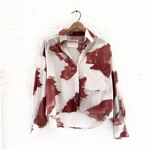 Crem38 RARE Moresca Printed Cotton Silk Blend Shirt - Size Medium‎ - Picture 1 of 11
